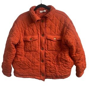 Polagram Rust Orange Soft Puffer Coat Jacket Size Medium